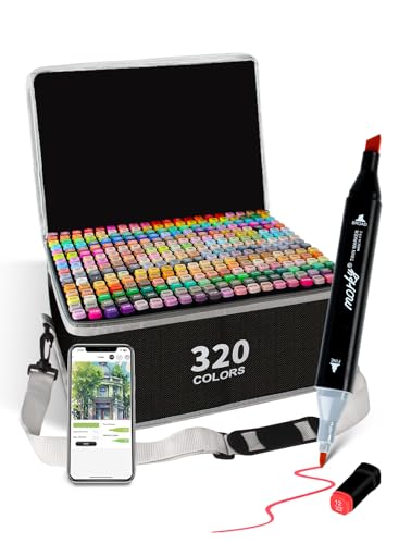 320 Colors Alcohol Markers with Free App Chisel & Fine Tip Coloring Markers | Alcohol-Based Markers for Adults Artist | Dual Tip Artist Markers for Drawing Sketching llustration | Great Gift Idea - color: 320 Colors