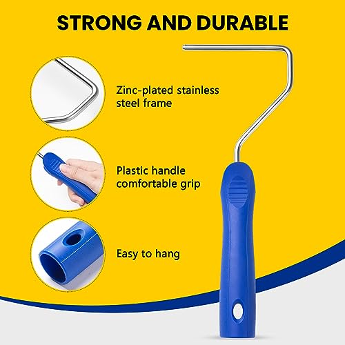 Mister Rui Foam Paint Roller, 4 inch Paint Roller 8 Pack, Small Paint Roller, High Density Foam Paint Roller Tray and Liner Set, Sponge Rollers for Painting and Staining | High Density Small Foam Roller Brush Tray and Liner Set, Sponge Rollers for Paintin