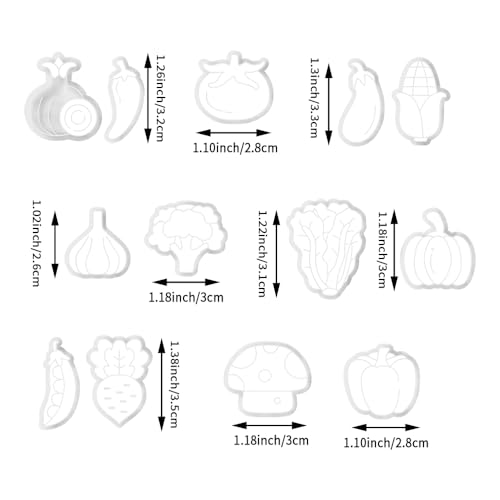 13 Pcs Vegetable Polymer Clay Cutters - Miniature Food Shape Jewelry Making Tools for Earrings, Charms & DIY Crafts, Soft Clay Molds - color: 2G color