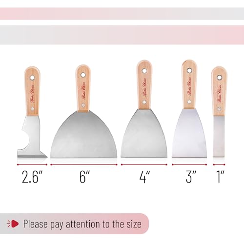 Bates- Paint Scraper, 5 Pc Scraper Tool, Putty Knife Set, Putty Knife, Painting Tools, 5 in 1 Tool, Spackle Knife, Wallpaper Scraper, Painters Tool, Crown Molding Tool, Paint Remover for Wood, Scraper
