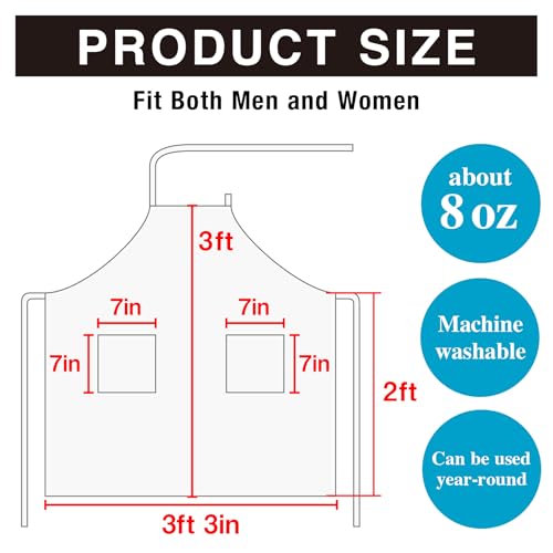 Chef/Bistro Cooking Apron with 2 Large Pockets for Men & Women Lightweight Adjustable Neck Strap Water-repellent - color: Black