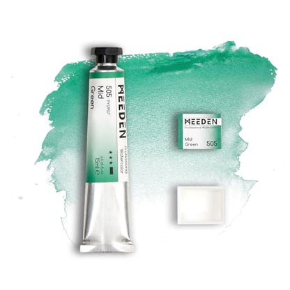 MEEDEN Professional Artist Watercolor Paint: Mid Green - 15ml/0.5oz - color: Mid Green