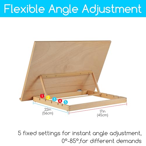 MEEDEN Extra Large(20"x 30") Wooden Tabletop Easel for Painting, 5-Position Adjustable Drawing & Sketching Board, Portable Beechwood Desktop Art Easel Stand for Adults, Artists, Beginners & Student - size: Extra Large（30 L * 20W）