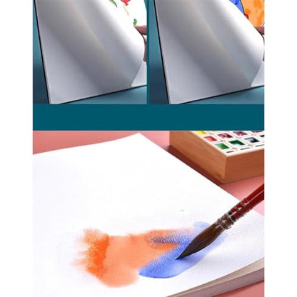 RGBMIX 8x11'' Watercolor Pad Book, 140lb/300gsm, 24 Sheets, Spiral-Bound Design, Fray-Free Pages Cold Press Paper Water Color Paper White - color: 20 Sheets watercolor paper