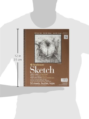 Strathmore 400 Series Sketch Pad, 9x12 inch, 50 Sheets - Artist Sketchbook for Drawing, Illustration, Art Class Students - size: 9x12, style: 50 Sheets