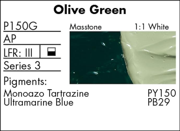 Grumbacher Pre-Tested Oil Paint, 37ml/1.25 Ounce, Olive Green (P150G) - color: Olive Green