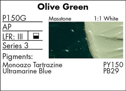 Grumbacher Pre-Tested Oil Paint, 37ml/1.25 Ounce, Olive Green (P150G) - color: Olive Green