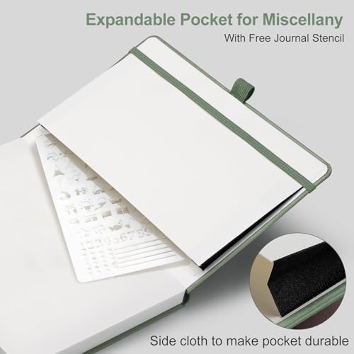 AHGXG Dotted Journal, 150 GSM Paper, 128 Pages, A5 (5.7'' X 8.3'') - color: Sage Green, style: A5-Dotted-150G