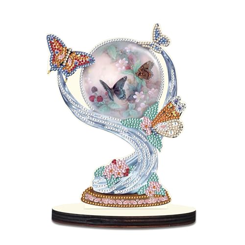 MVVMTOP Christmas Diamond Art Tabletop Decoration, DIY Butterfly, Diamond Art 5D Special Shape Crystal Diamond Partial Diamond Art Painting Mosaic Handicraft, Home Office Tabletop Decor Gift - color: Butterfly