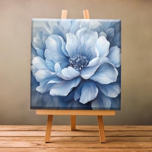 Natuyalo Framed Paint by Numbers Kit for Adults - Blue Flower DIY Adult Paint by Number Kits Flowers Acrylic Canvas Painting for Adults Beginners Art Crafts with Frame, 12x12 Inch - color: Color-03