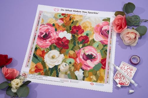 DIAMOND ART CLUB Lea's Garden Diamond Art Kits for Adults | Premium Diamond Painting Kit, Fun DIY Crafts for Adults, Round Diamond Art Canvas, 13" x 13" (33 x 33 cm) - color: Lea's Garden