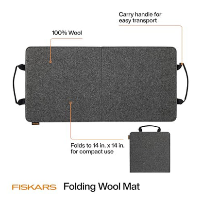 Fiskars 14" x 28" Folding Wool Pressing Mat, Portable Ironing Surface | Wool Material Grips & Holds Fabric in Place, Folds for Compact Storage, Surface Protector for Sewing and Quilting - size: 28"L x 14"W