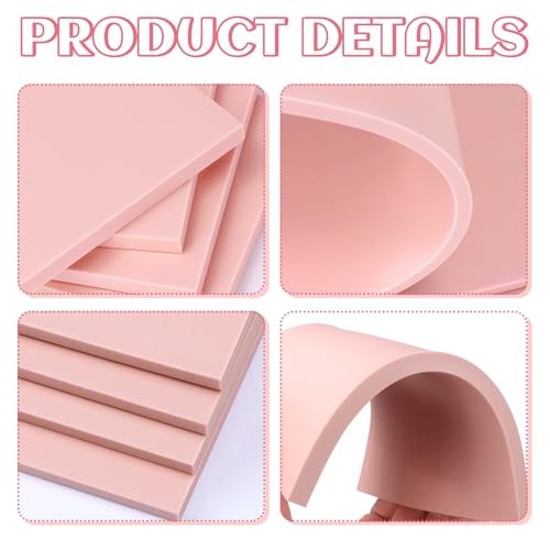 4 PCs 4x6 Inch Linoleum Blocks for Printmaking, Stamp Carving & DIY Linocut | Pink Rubber Stamp, Soft 0.8cm thick, Smooth, clean cuts, Beginner-friendly; For cards, fabric & classroom art