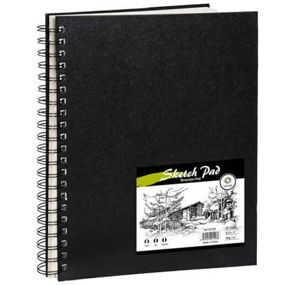 Conda 8.5"x11" Hardbound Sketch Book, 80-Sheets 90gsm Double-Sided Hardcover Sketchbook, Spiral Sketch Pad, Durable Acid Free Drawing Art Paper for Adults - color: Black, size: 8.5"x11" 1 Pack