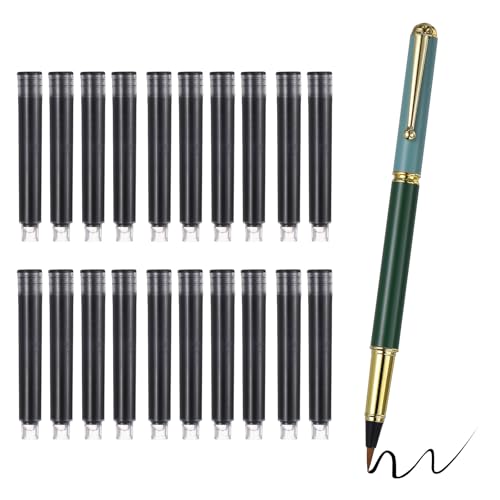 PATIKIL Calligraphy Brush Pens Refillable Brush Pen Set Chinese Hand Green | Writing Marker Kits, with Fountain Black Ink Metal Clip, for Lettering Journaling Art Drawing - color: Green