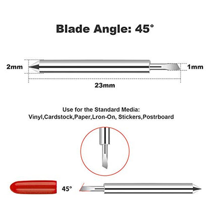30 Pcs 45 Degree Standard Cutting Blades,Replacement Blades Compatible with Explore 4/3/Air 2/Air/Air One/Maker 3/4/2/Maker/Expression/Venture, Vinyl Fabric Cutting Knife Blade Replacement - size: 30 pieces
