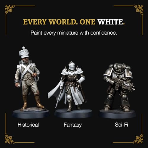 Ludus Bellum Miniature Paint White Color 18ml Precision Dropper Bottle | Professional Acrylic Paint for Miniatures & Models, Provides Quality Acrylic Tones and Shades for Warhammer 40K D&D Figures - color: White