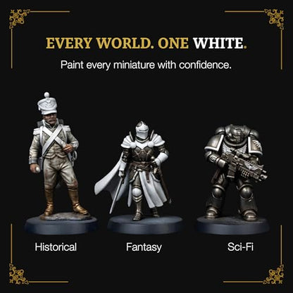 Ludus Bellum Miniature Paint White Color 18ml Precision Dropper Bottle | Professional Acrylic Paint for Miniatures & Models, Provides Quality Acrylic Tones and Shades for Warhammer 40K D&D Figures - color: White