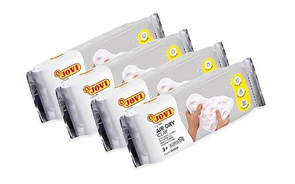 Jovi - Air Dry Clay, Set of 4 Units, 2.2lb Each, Total of 8.8lb, White - color: White, size: 8.8 lb