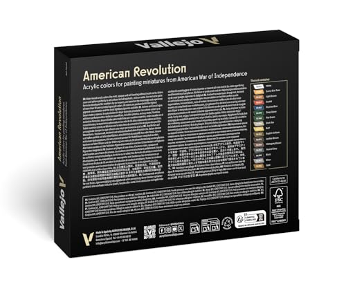 Vallejo - American Revolution Acrylic Paint Set | Model Color | Figure Color Series Historical Miniature Kit to Achieve Historical Accuracy with Artist-Grade Pigments | 16 bottles x 18 ml (0.6 fl.oz.) - style: American Revolution