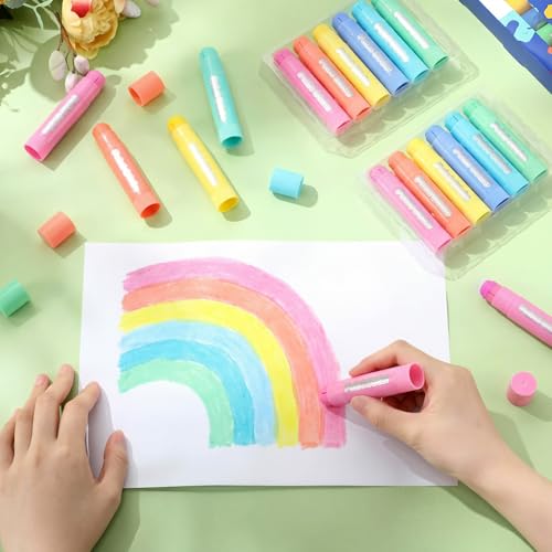Gilprop 20 Sets Tempera Paint Sticks 120 Pcs 6 Colors Washable Quick Drying Art Solid Tempera Paint Stick Bulk Crafts Supplies(Macaron) - color: Macaron
