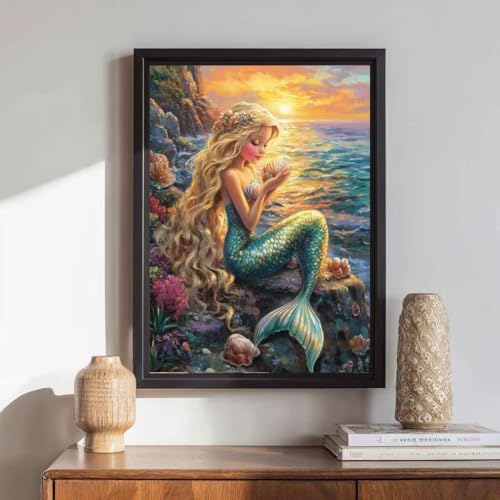 Milila Diamond Art Kits for Adults Full Drill Diamond Painting Kit(Mermaid) - color: Mermaid