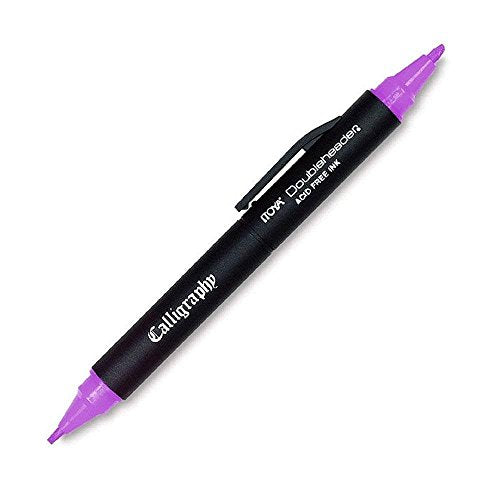 ProFolio by Itoya, Double Header Calligraphy Marker, 1.5mm and 3mm Chisel Tips - Purple - color: Purple