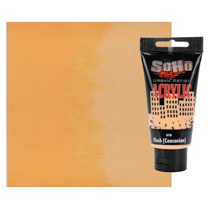 Soho Urban Artist Heavy Body Acrylic Paint - 75 ml Tube - Flesh (Caucasian) - Thick, Rich Color, Excellent Coverage, Professional Quality - Artists Acrylic Paint - color: Flesh (Caucasian), size: 2.54 Fl Oz (Pack of 1)
