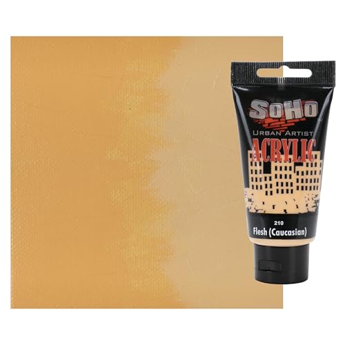 Soho Urban Artist Heavy Body Acrylic Paint - 75 ml Tube - Flesh (Caucasian) - Thick, Rich Color, Excellent Coverage, Professional Quality - Artists Acrylic Paint - color: Flesh (Caucasian), size: 2.54 Fl Oz (Pack of 1)