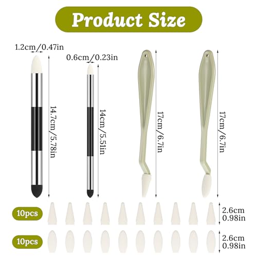 24pcs Artist Blending Stump Sponge Pen, Double Headed Drawing Art Pencil Sketch Scrapers Tools with Sponge Head Washable Sketch Rubbing Sponges for Blending Lightening and Highlight