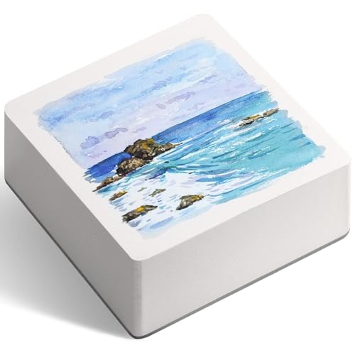 FLUNBRATO Watercolor Paper 80 Sheets, 4.7 x 4.7 Inch, 100% Cotton Cold Press Acid Free 140LB 300GSM,Glue Binding,Tearable Water Color Block Mixed Media for Practicing Watercolor,Painting Drawing - color: Cold Press, size: 4.7 x 4.7 Inch
