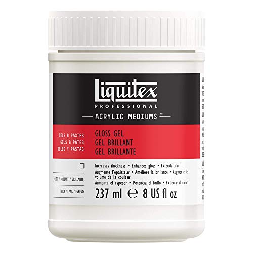 Liquitex Professional Gloss Gel Medium, 237ml (8-oz) | Increases Surface Gloss Color Depth & Transparency, Extends Color, Increases Viscosity of Soft Body, Slows Drying Time - color: Gloss Gel, size: 8 Fl Oz (Pack of 1), style: 8-oz