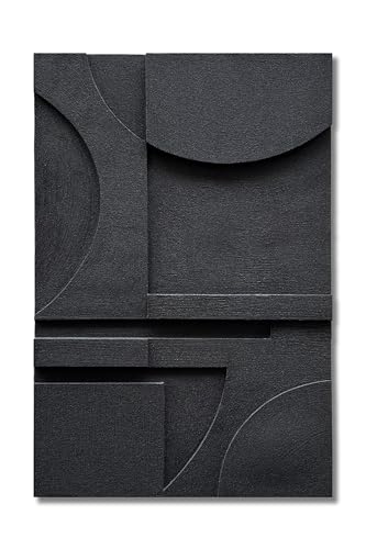 Art Hand-Painted Black Abstract Three-Dimensional Texture Art Oil Painting, 36x24 inches. Modern Minimalist Style Art. Suitable for Wall Decoration in Home Office - color: Yi134