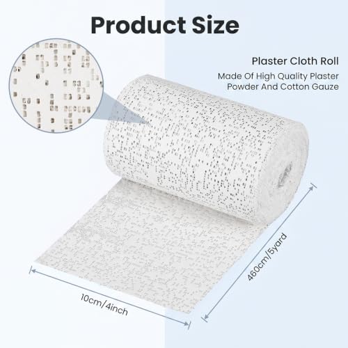 10 Pack Plaster Cloth Gauze Bandages Rolls, Plaster Strips Bulk for Art Craft Body Molds Mask Making Scenery Construction Sculptures Belly Casting, Plaster Cloth Rolls Each 5 Yards