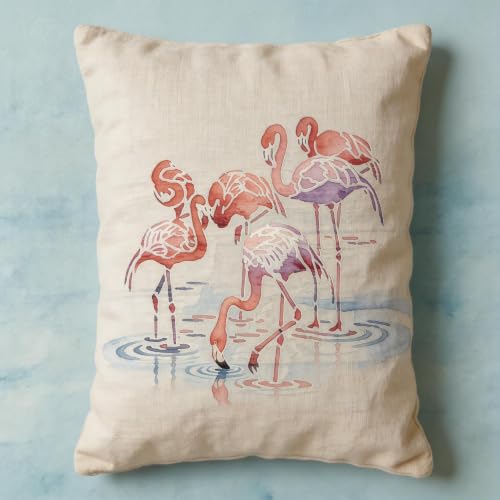 TIAMECH A4 Reusable Flamingo Stencil for Painting | Waterfowl Pond Layering Template, DIY Wall Art, Wood Furniture, Scrapbook & Crafts (8.3x11.7inch) - style: Many Flamingos