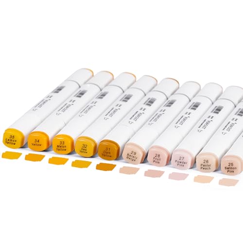 10Pcs Alcohol Markers Pure Color Series,T6 Upgrade Dual Tip Art Solid Color Markers Set for Adults Beginner Drawing Sketching DIY Crafts (Skin Tone) - color: Skin Tone