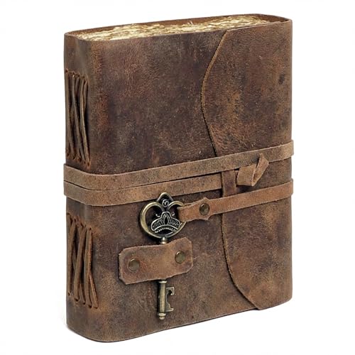cuero Vintage Leather Journal - Antique Handmade Leather Bound journal with deckle edge paper for Men And Women Diary - Leather Sketchbook - Drawing Journal Notebook - Great Gift (5 by 7 inch) - size: 5 x 7 inches