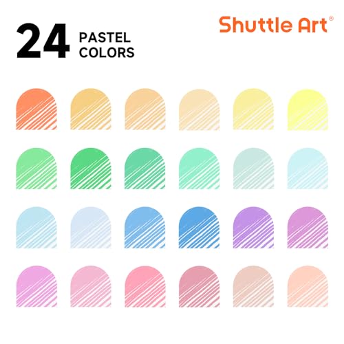 Shuttle Art Pastel Gel Pens, 24 Pastel Milky Colors Gel Pen for Black Paper, Adults Coloring Books Drawing Doodling Crafts Scrapbooking Journaling - color: 24 Pack Pastel Tone