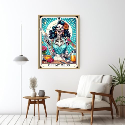 5D Skull Skeleton Chef Diamond Art kits for Adults Beginners 12x 16Inch - color: JK996-1