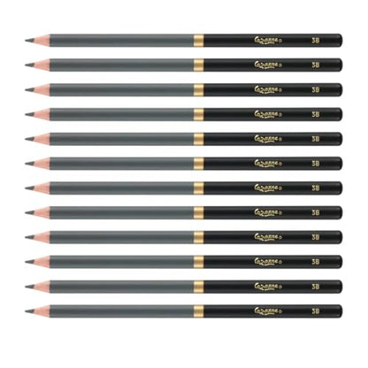 Cezanne Graphite Drawing Pencils Set - 3B, Set of 12 Break-Resistant Graphite Lead, Easy-to-Sharpen Sketch Pencils, Master Artist Quality Graphite Pencils for Technical and Artistic Drawing - color: 3B, size: Set of 12