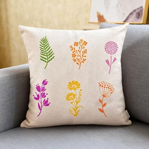 32 Pcs Wildflower Stencils for Painting on Wood, Reusable Flower Leaf Stencils, Plastic DIY Craft Drawing Templates Set for Wall Paper, Canvas, Rock Art and Home Furniture Decor