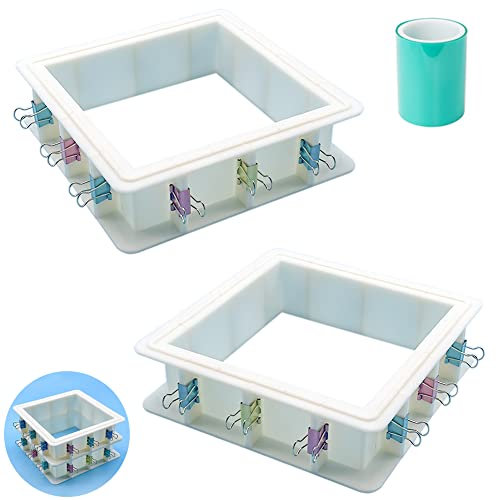 2-Pack Adjustable Mold-Housing for Silicone Molds，Rubber Mold Making Kit | Housing Frame for DIY Candle, Soap, and Resin Molds，Silicone Mold for Resin Mold Making Silicone Rubber