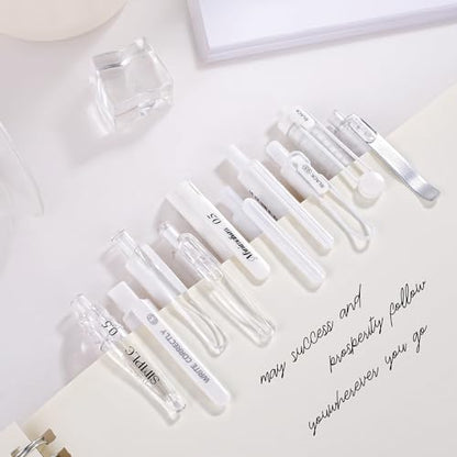 10PCs Pastel Gel Ink Pen Set,Retractable Black Ink Pens 0.5mm Fine Point - color: White