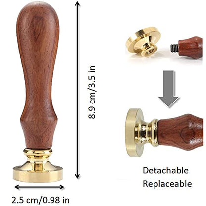 Celtic Knot Seal Wax Stamp with 6 Patterns Removable Brass Head + 1 Wood Handle, Represent Eternal Faith, Friendship, Love and Loyalty
