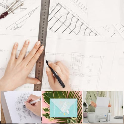 100 PCS 11x17 Inch Translucent Vellum Paper 60 GSM Drafting Vellum Tracing Paper Sheets White Translucent Invitation Paper for Drawing Sketching Wedding Architecture Building Ink (Can't Print) - color: clear