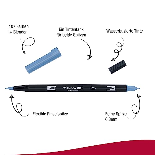 Tombow Dual Brush Pen, ABT, No. 526 (AB-T526) - color: 526 True Blue