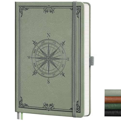 AHGXG Lined Journal Notebook, 192 Numbered Pages, A5 Size (5.7'' x 8.3'') - color: Light Green, style: Lined