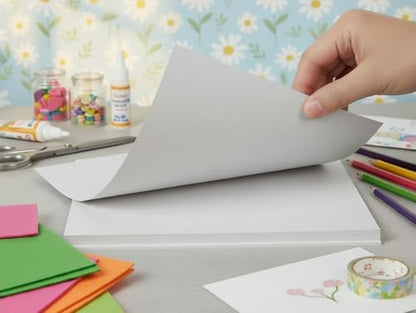Vellum Bristol Cover 67 Pound, Smooth Finish, 250 Sheets Pack. – Premium Heavyweight Cardstock for Crafting, Printing, and Professional Projects, Acid-Free. (1, Grey, 8.5"x11") - color: Grey, size: 8.5"x11"