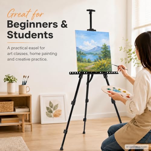 RRFTOK 17-66 Inch Adjustable Art Easel Stand for Painting and Sign, Black - style: 66S Black 1-pack