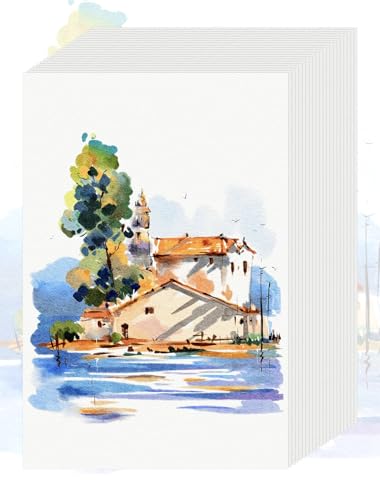 21 Sheets Watercolor Paper 9x12, 140 LB Cold Press Watercolor Paper Pad | 300 GSM Water Color Paper 9x12, Art Supplies for Kids Adults, Watercolor Pad for Painting, Sketching, Acrylic, Gouache - color: 21 Sheets, size: 9 x 12 IN